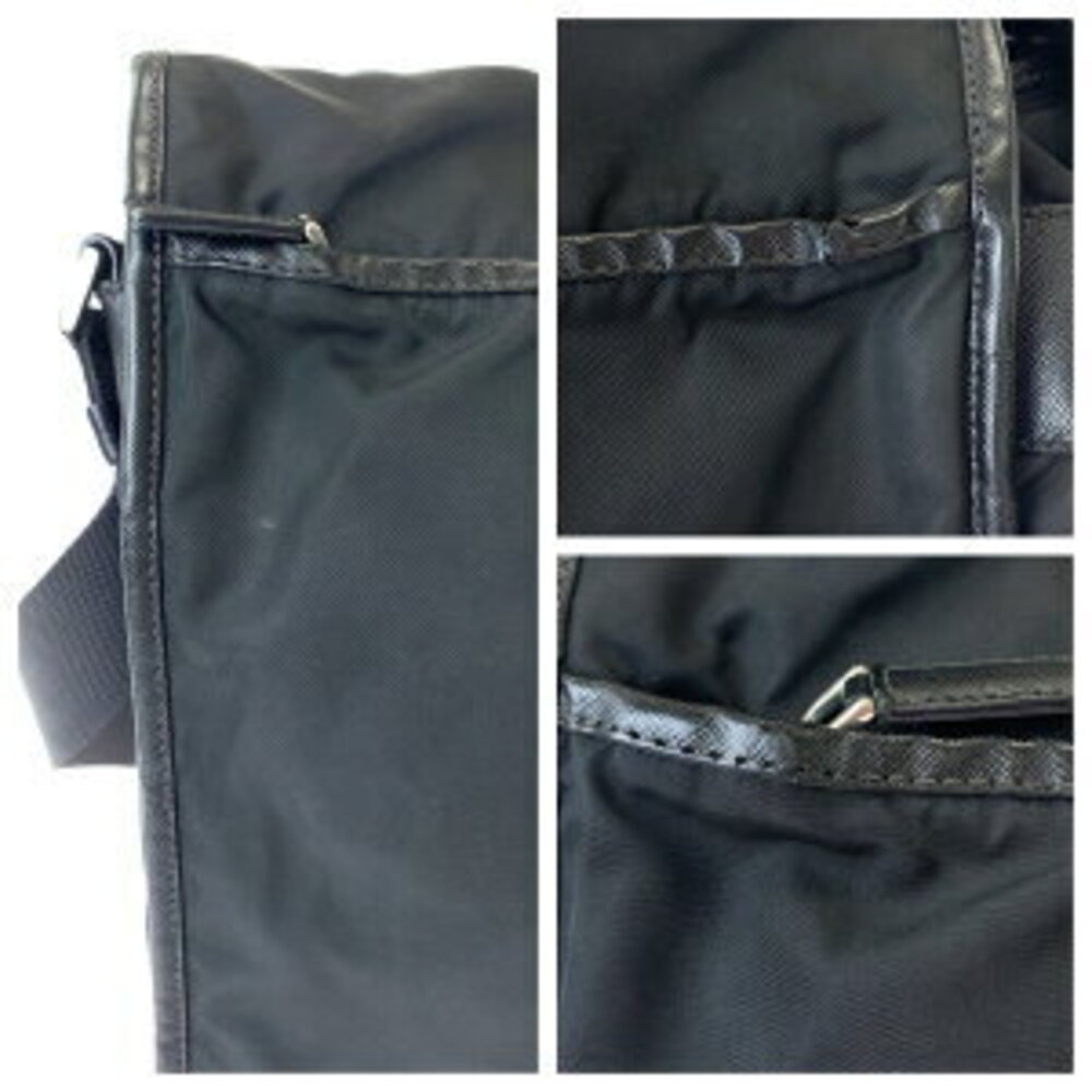 Prada bag plate logo Tessuto triangular messenger shoulder Nylon black - Picture 5 of 10